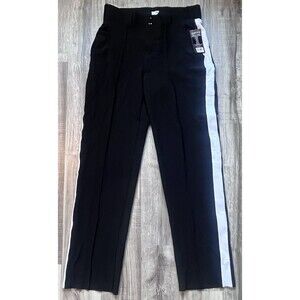 NWT Smitty Official Referee Black W/White Stripe Pants Mens 38x38 Unfinished Hem
